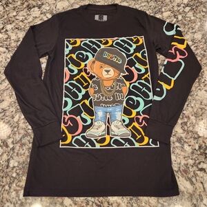 Legend Black Bear Hustle Hip Hop Long Sleeve Tee